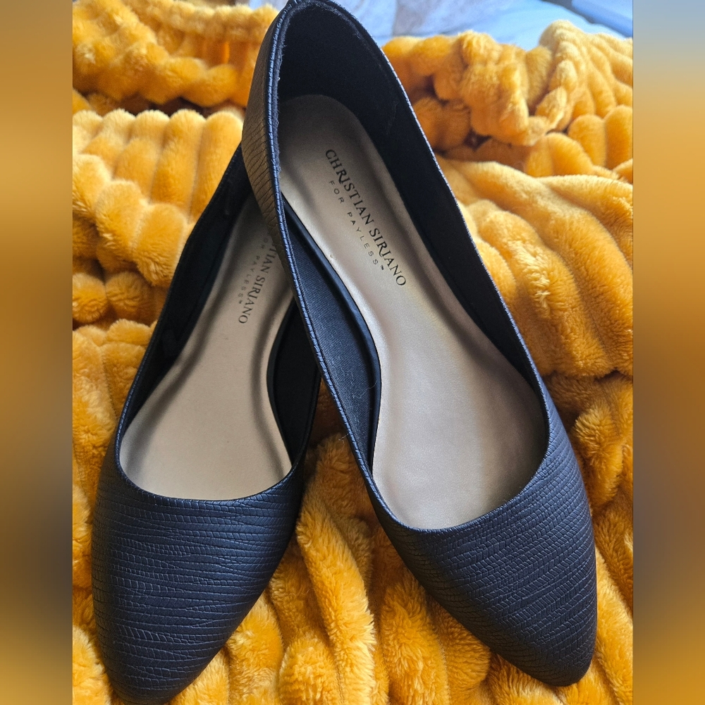 Christian Siriano Black Textured Loafers